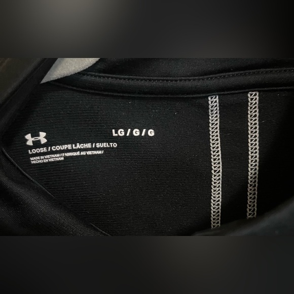 Under Armour Loose Fit Black Quarter Zip Pullover Long Sleeve Sweater Large - Picture 2 of 2